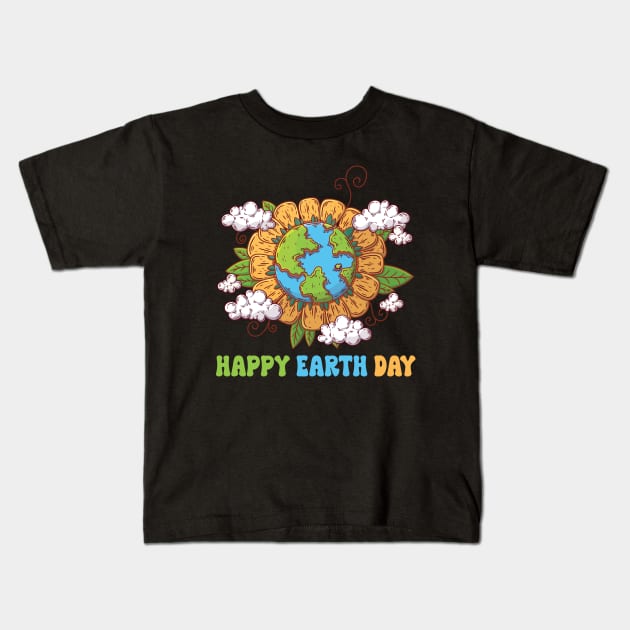 Happy Earth Day 2024 Funny Earth Day Kids T-Shirt by Uniqueify